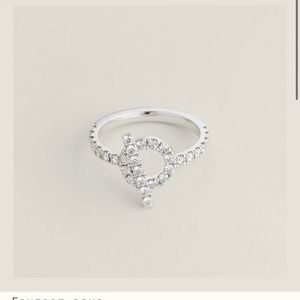 Hermes 18k white gold diamond finesse ring size 52